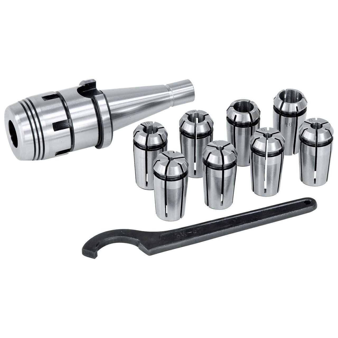 18-1009_1.jpg BERNARDO Spannmittel für Werkzeuge – Modell Fräser-Spannzangenfutter OZ-Set, ISO 40, 4 – 16 mm – Bild 1