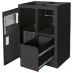 KRAFTWERK MOBILIO 8-Element-Werkstatt-Schranksystem – Ecklösung mit Multiplex-Arbeitsplatten und Lochwänden (Länge 3819 / 2824 mm) – KW-3964E-BLK – Bild 6
