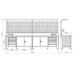 TOOLBOX4YOU Bullram Profi Werkbank mit Schubladen und Rückwand – 3560x700x1995mm – WBG04 – Bild 2