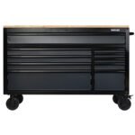 BUNKER Profi Werkbank mit Schubladen 56 Zoll, 155 cm – Grau – 56 Zoll, 155 cm – Werkbank mit Rollen – 10 Schubladen – D08227 – Bild 2