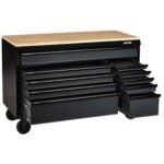 BUNKER Profi Werkbank mit Schubladen 56 Zoll, 155 cm – Grau – 56 Zoll, 155 cm – Werkbank mit Rollen – 10 Schubladen – D08227 – Bild 3