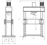 Tigermetal Hydraulische Werkstattpresse 200 Tonnen mit elektrischer Pumpe und Regelventil – TMWH200 – Bild 6