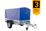 Anhänger Garden Trailer 200 KIPP 200×106 cm 750 kg [mit Hochspriegel, blauer Hochplane und Stützrad] – Bild 4